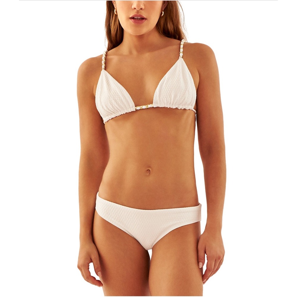 NWT AQUAMANILE Heather Chain‎ Trim To0 Gatsby Full Cut Bottom White Small $325
